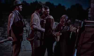 Oh...oh, excuse me, boys. - Davy Crockett and the River Pirates
