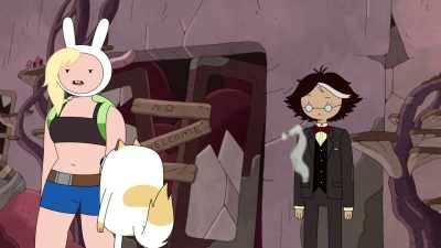 Oh! Ooh!
[ Blowing ] - Adventure Time: Fionna & Cake