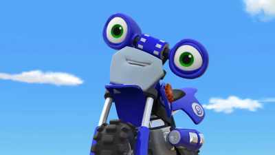 - Oh, right.
Are you a rescue bike too? - Ricky Zoom