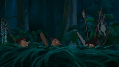 Oh take a look at that two jumpersI can taste the frog legs alreadyWith a sauce picante right PaWill you keep quietOh my thought is exactly the sameIt's time to catch up some frogs - The Princess and the Frog