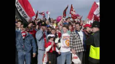 ♪ Oh, when the Reds
Go marching in♪ - Fever Pitch: The Rise of the Premier League