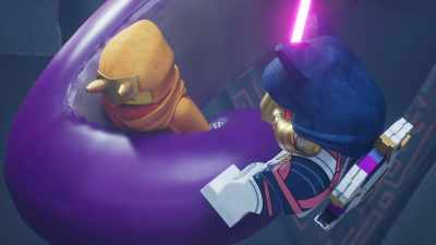 Oh, this thing's trying
to make me a lot thinner, Sora. - LEGO Ninjago: Dragons Rising