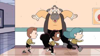Oh, wait! No running in the-- - Hilda