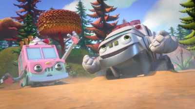 -Oh!
-[Wraps laughs] - Mighty Monsterwheelies