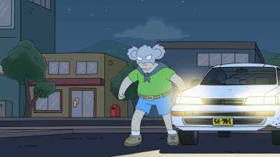- Oi, Mr. Wagon.
Hand over the boy. - Koala Man