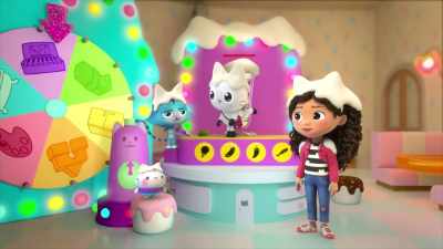OK, gang, it's time to...
spin that spinner! - Gabby's Dollhouse
