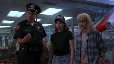 OK this guy needs coffee and crullers stat - Wayne's World