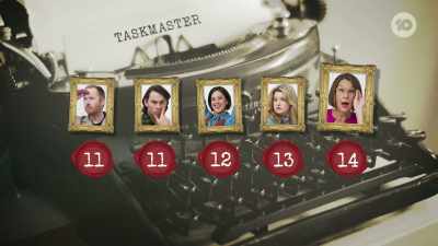 OK, I've heard enough. Everyone
up on stage for a live task! - Taskmaster