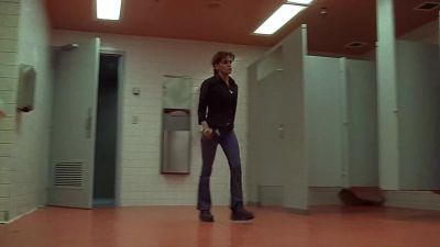 OK, ladies' rest room. Second-to-last stall. - 24