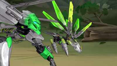 OK. On the count of three.
One, two... - Lego Bionicle: The Journey to One