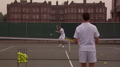 OK so who was better or tougher Henman or AgassiThey were both great Yeah I know but I meanyou held your own more than admirablyFor a whileBut as the game goes on you see how really good they are - Match Point