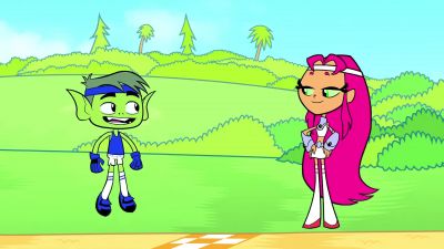 Okay, 10 laps
around the island. - Teen Titans Go!