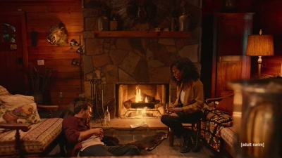 Okay! And, yeah, he's
just sitting there - Adult Swim Yule Log