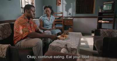 Okay, continue eating. Eat your food. - Swallow