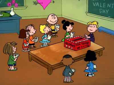 Okay, everybody put
your valentines in the box. - Be My Valentine, Charlie Brown