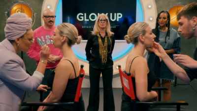 Okay, five, four, three, two, one. - Glow Up: Britain's Next Make-Up Star