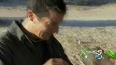 OKAY.
GET THESE BATS ON HERE. - Man vs. Wild