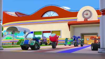 - Okay, let's go.
Watch your wheels. - Ricky Zoom
