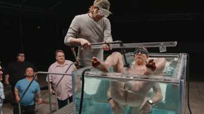 - Okay, make sure his feet look good.
- All right. - Jackass Forever