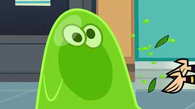 Okay, Slimey,
an apple a day makes-- - Total DramaRama