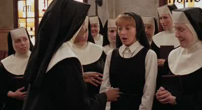 Okay. Wait. Try this. Close your eyes. Visualise yourself in a room full of people. Lots of silverwa - Sister Act