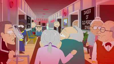 Old person has escaped.
Warning. - South Park: Post COVID