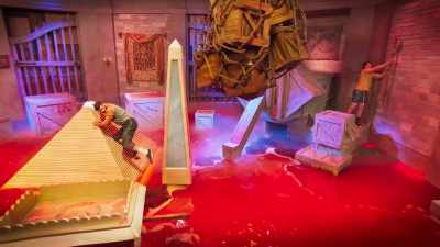 Older brother Nick
made the epic leap to the pyramid - Floor Is Lava