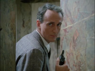 [ominous music playing] - Agatha Christie's Poirot