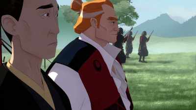 [ominous music playing] - BLUE EYE SAMURAI