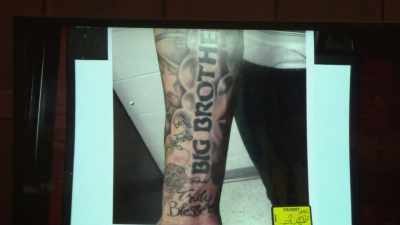 On his arm,
he wanted "God Forgives" backwards. - Killer Inside: The Mind of Aaron Hernandez