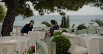 On this beautiful
beachside setting - The Trip to Greece