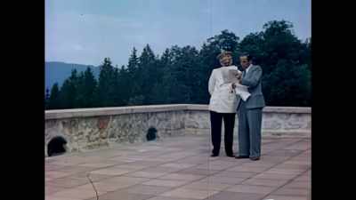 On his birthday in 1945, - The Hitler Home Movies