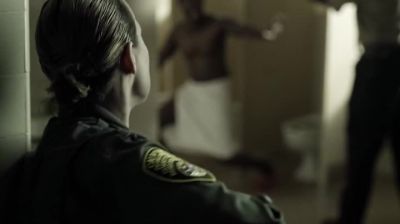 On your knees,
convict, now! - Caged