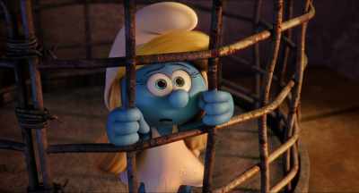 On, like a rock,
and they have the rock upside down. - Smurfs: The Lost Village