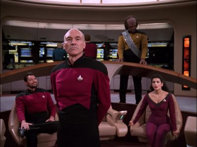 On screen. - Star Trek: The Next Generation