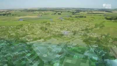 On the perimeter, under Kintore
School, were dug the outer ditches. - Scotland from the Sky