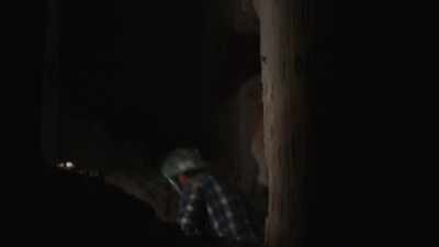 On their first trip, the boys worked
underground in the dark, - Outback Opal Hunters