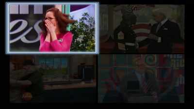 On these game shows and especially daytime talk shows, - Theaters of War