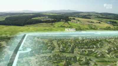 On top of the earthen ramparts, - Scotland from the Sky
