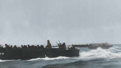 On Utah beach, the sea is calm. - Greatest Events of World War II in Colour
