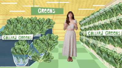 Once collards
are in the kitchen, - What Am I Eating? With Zooey Deschanel