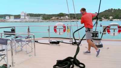 Once we get the
fenders positioned, - Below Deck Sailing Yacht