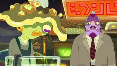 - One crispy, one wriggling.
- Coming right up. - Rick and Morty