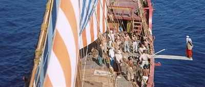 One day, we were
shooting on the boat - The Ghost of Peter Sellers