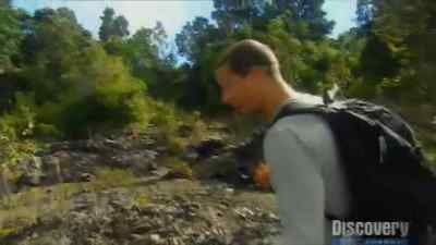 One of the difficulties
all this volcanic area - Man vs. Wild