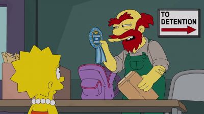 One pencil with nervous
teeth marks. - The Simpsons