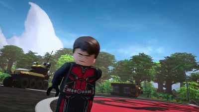 One shrink disc left.
I can't do much with that.
Or can I? - LEGO Marvel Avengers: Time Twisted