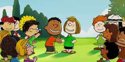 -One for the paper.
-[shutter clicks] - Snoopy Presents: One-of-a-Kind Marcie