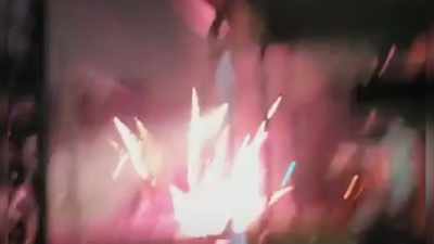 One tries to douse the flames
with water from a cooler. - Neighborhood Wars