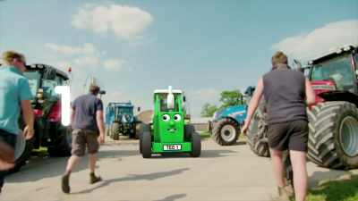 One, two, three, four tractors.
And the forager. - Tractor Ted